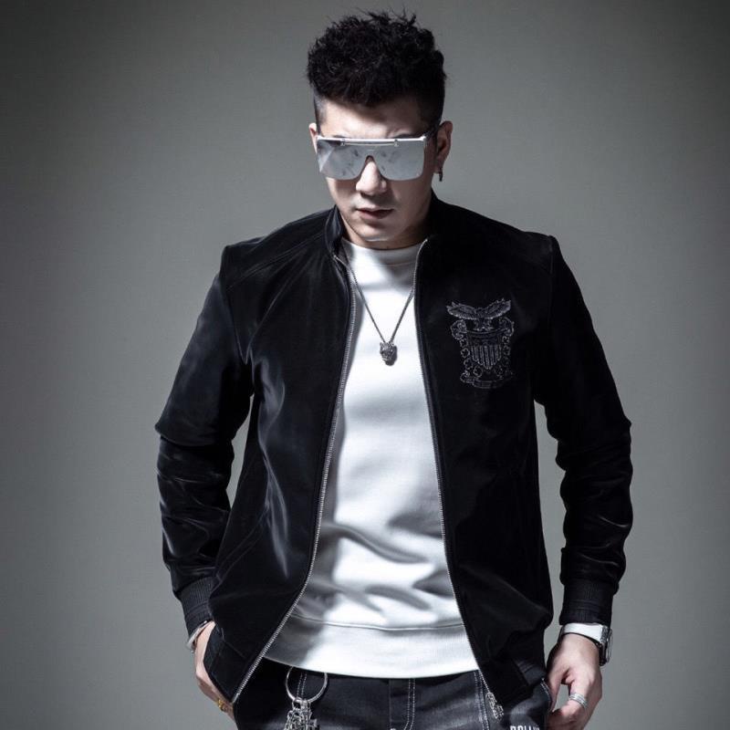 Áo Khoác Cổ Đứng Thêu Hình Đại Bàng Phong Cách Châu Âu 2020 Cho Nam