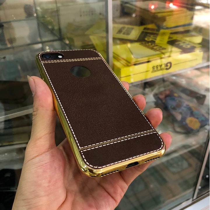 Ốp lưng Iphone 7 Giả da màu nâu cafe siêu chất - Giá rẻ nhất quả đất  .