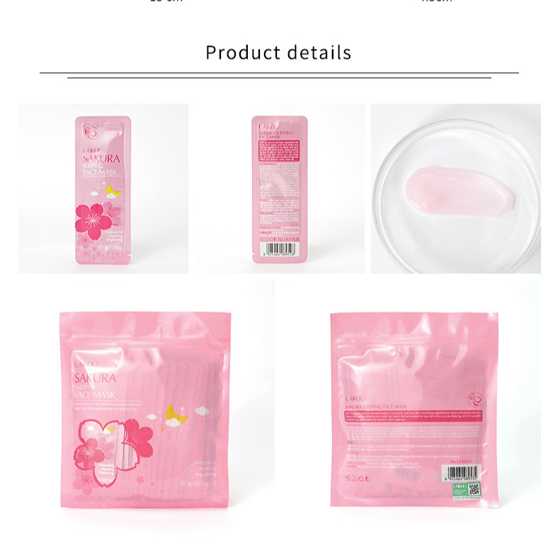 Túi 15 gói mặt nạ ngủ hoa anh đào Laikou dưỡng ẩm sáng da Sakura Sleeping Mask | BigBuy360 - bigbuy360.vn