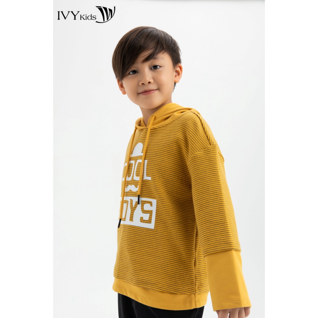 Áo thun kẻ Cool boy bé trai IVY moda MS 58K0601