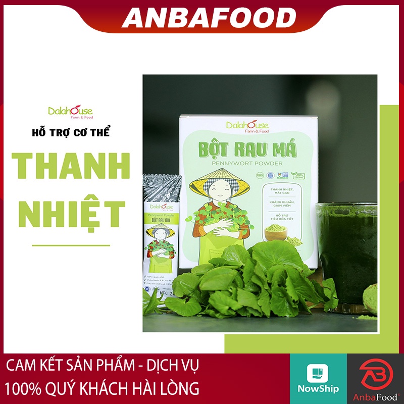 Bột rau má nguyên chất sấy lạnh Dalahouse ( 60gr ) - Thanh nhiệt, giải độc cơ thể, mặt nạ đắp mặt