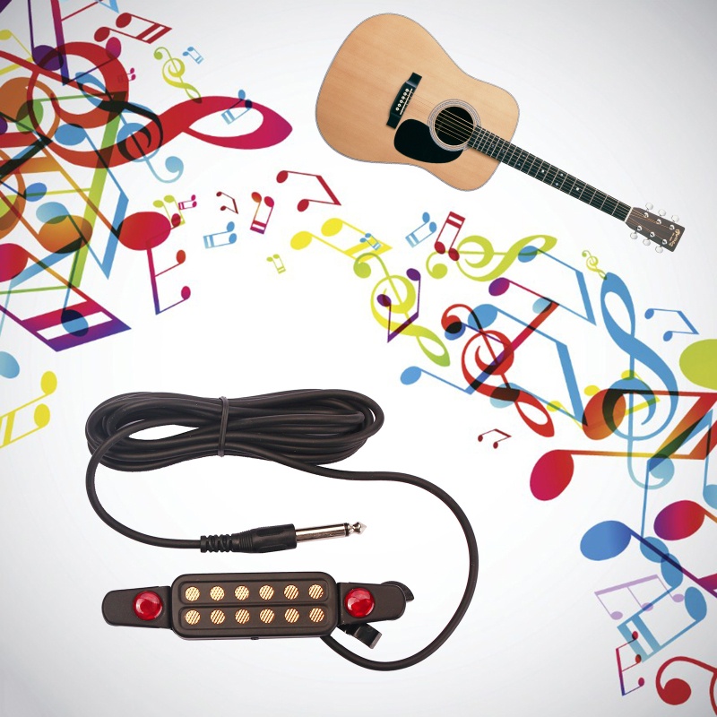 Thiết Bị Pickup 12 Lỗ Chuyên Dụng Cho Đàn Guitar 38inch-41 inch