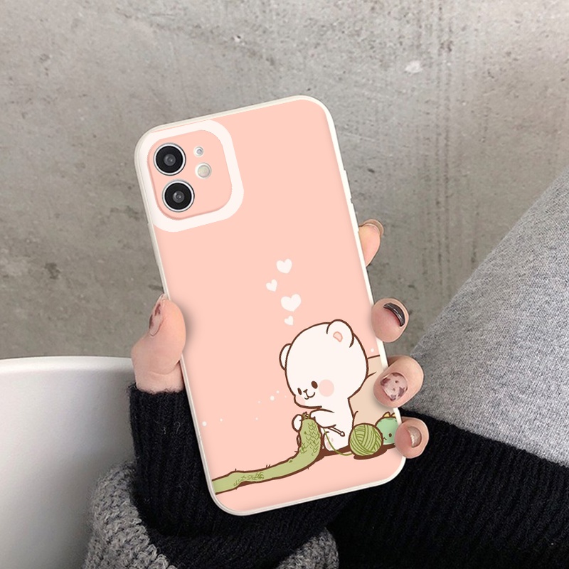 Ốp lưng iPhone ốp viền gấu đan len từ iP 6 đến  13 promax