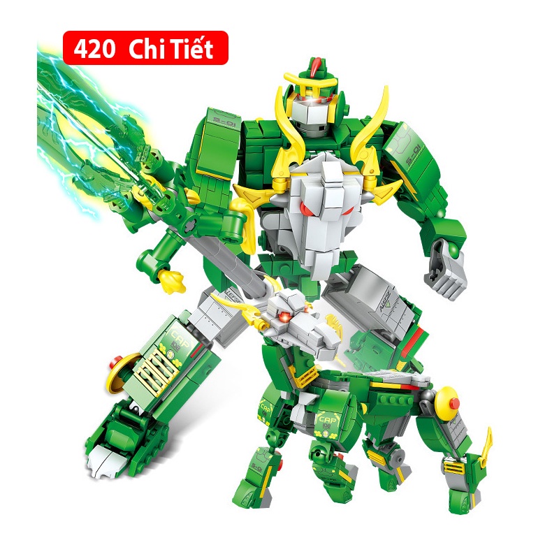 Đồ chơi lắp ráp Mẫu 12 chòm sao có thể biến thành robot với hơn 450 chi tiết nhựa ABS