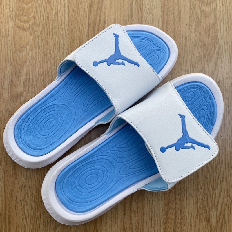 Dép jordan 1 trắng phối xanh nam nữ (hình thật)