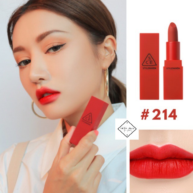 Son thỏi lì 3CE 214 Squeezing- đỏ tươi