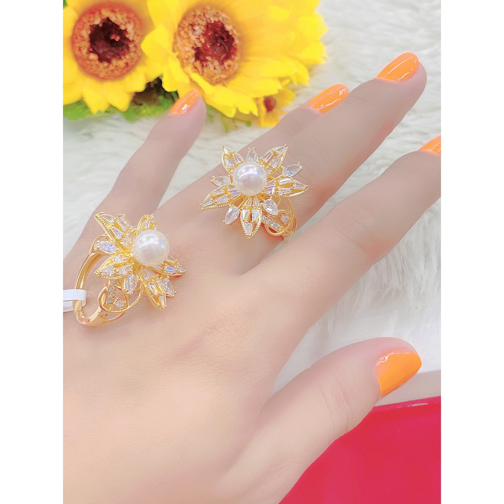 Nhẫn nữ UHA mạ vàng 18k đính đá CZ N558156-155 - Trang Sức UHA