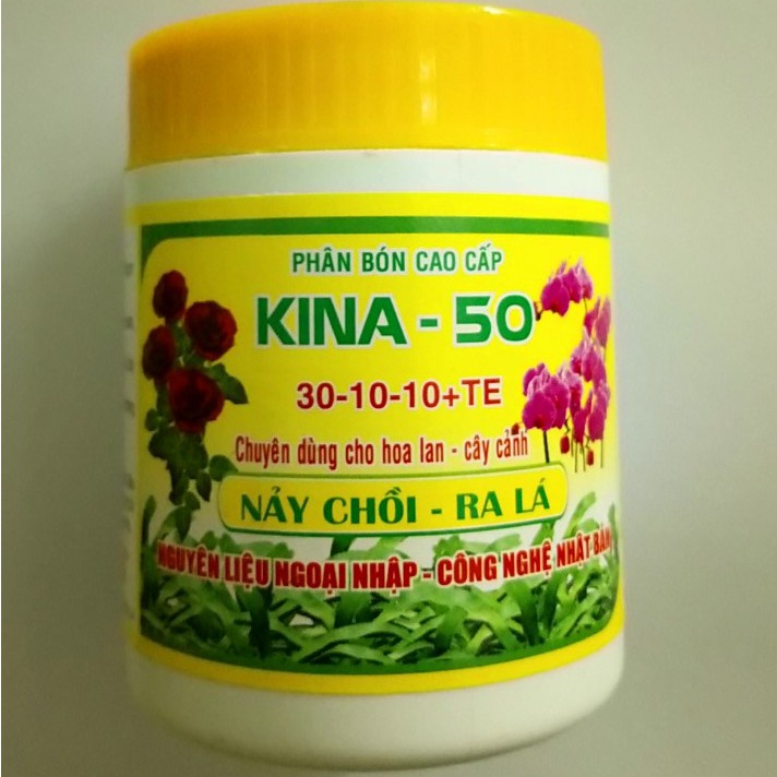 Phân bón lá Kina 50 30-10-10 + TE kích thích nảy chồi ra lá (hộp 500g)