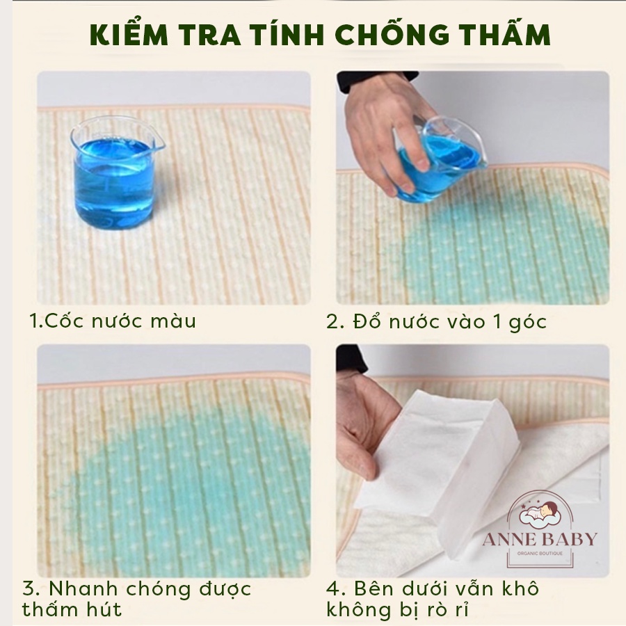 Tấm Lót Chống Thấm Cho Bé 70x120cm Cotton Organic Giặt Được, Miếng Lót Chống Thấm Cho Bé Sơ Sinh Hữu Cơ Tự Nhiên