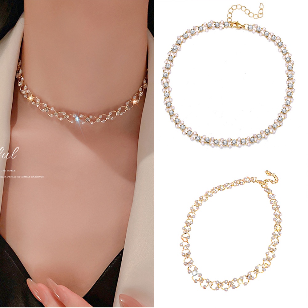 iF YOU Vòng cổ choker đính ngọc trai nhân tạo thời trang độc đáo