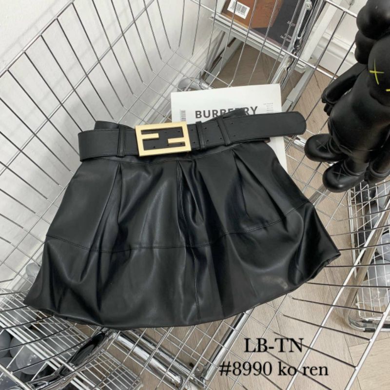 Chân váy da đai F hàng QCL1