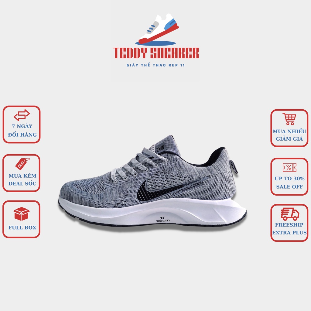 Giày Thể Thao Nam 𝗡𝗶𝗸𝗲 Thời Trang Màu Xám Cực Đẹp Siêu Nhẹ Êm Chạy Bộ Tập Gym Cao Cấp Full Box