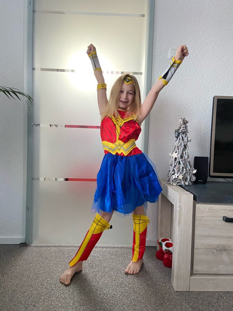 Bộ Đồ Hóa Trang Siêu Nhân Wonder Woman Cho Bé Gái