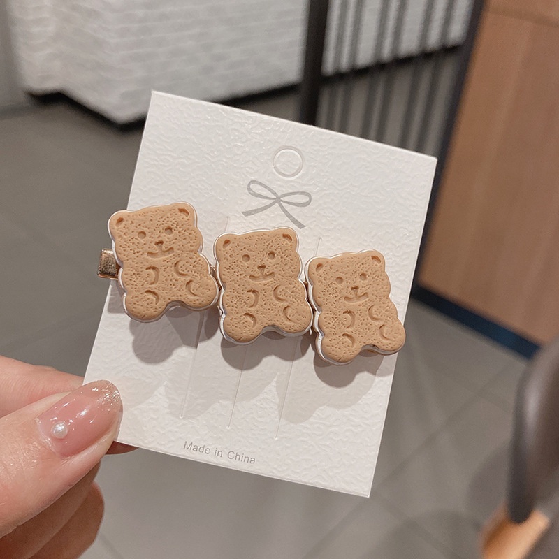 Kẹp tóc hình gấu/ trái tim/ ngôi sao bằng nhựa dễ thương cho nữ