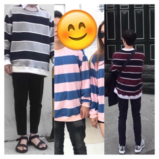 Sweater sọc thun unisex▪️ kèm ảnh thật