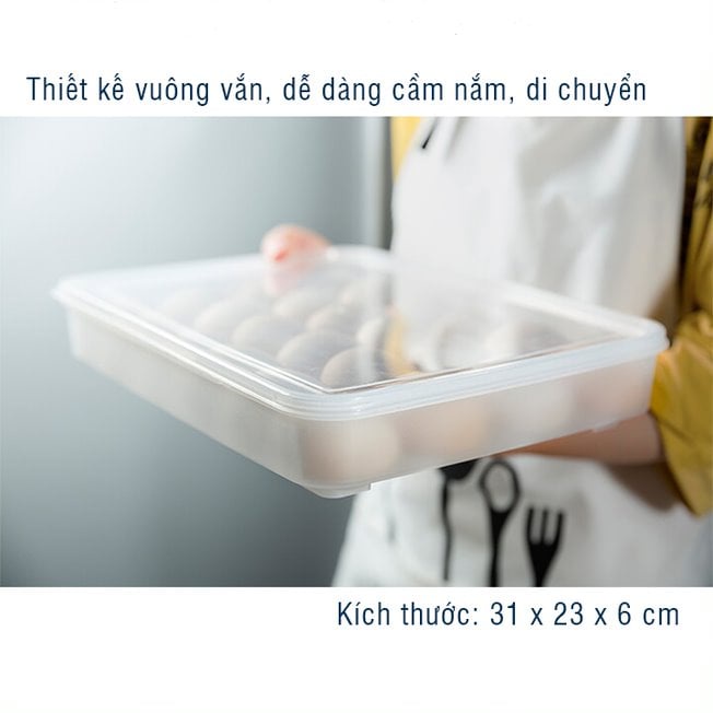 Hộp đựng trứng 24 quả có nắp đậy nhựa Việt Nhật