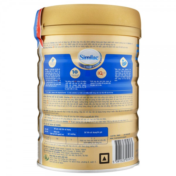 Sữa Bột Similac 4 HMO 900g ( mấu mới )