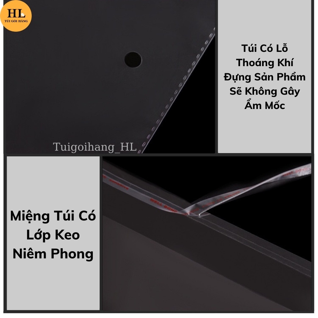 Túi bóng kiếng dán miệng sấp 100 túi – túi kiếng chất liệu opp cao cấp có lỗ thoáng khí size nhỏ TUIGOIHANGHL