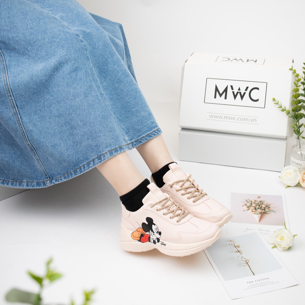 GIÀY THỂ THAO NỮ MWC - GIÀY THỂ THAO ĐẾ CAO - GIÀY THỂ THAO HỌA TIẾT MICKEY - GIÀY THỂ THAO NĂNG ĐỘNG NUTT- 0398
