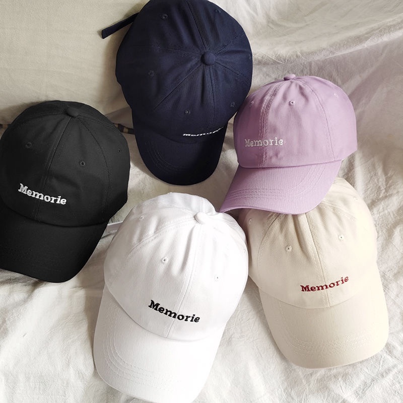 Mũ lưỡi trai memorie Cotton Mềm Thoáng Khí Thêu Chữ Phong Cách Hàn Quốc Cho Nam Và Nữ nón lưỡi trai