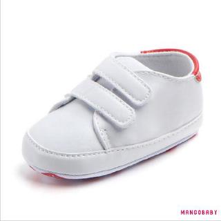 ♬Mg♪-infant Baby girl boy Velcro PU Sneaker size trẻ sơ sinh 3-12 tháng