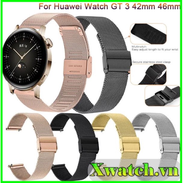Dây Thép Lưới Mesh Huawei Watch GT 2 Pro GT2 GT3 46mm GT 2e kim loại thép không gỉ cao cấp
