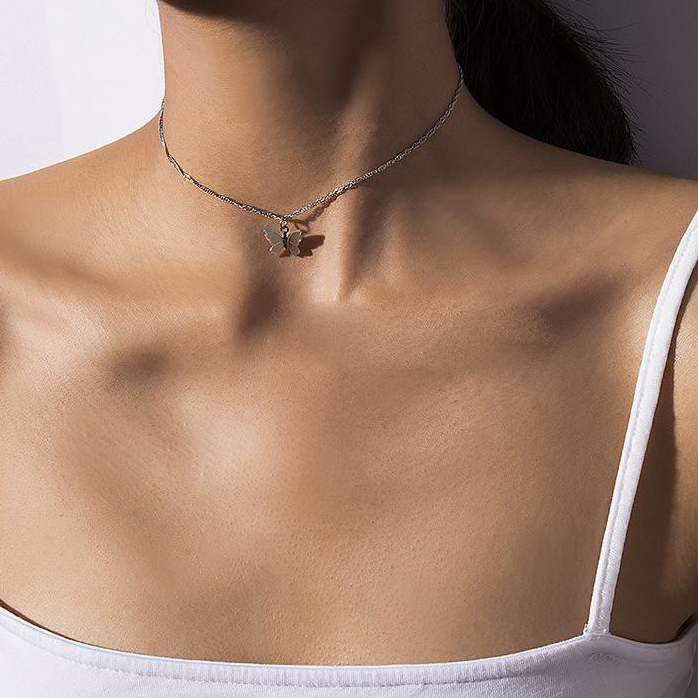 Vòng Cổ Choker Nhiều Lớp Mặt Hình Bướm Và Ngôi Sao Phong Cách Boho Cổ Điển