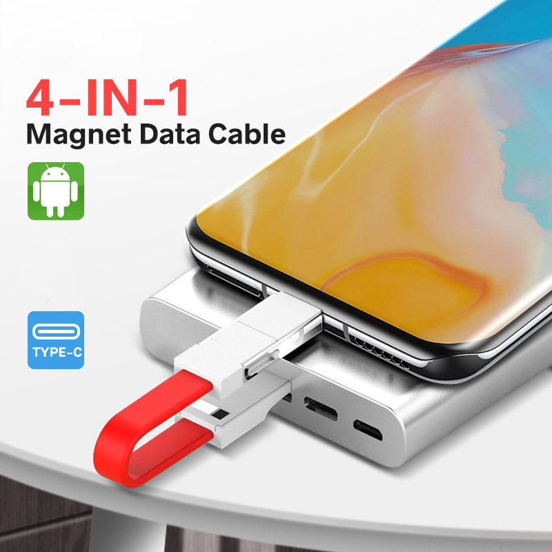 Dây cáp sạc Ankndo nam châm thiết kế 4 trong 1 sáng tạo cao cấp cho điện thoại thông minh