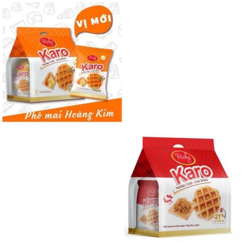 Túi 6 gói bánh caro Richy trứng tươi chà bông/Phô mai hoàng kim