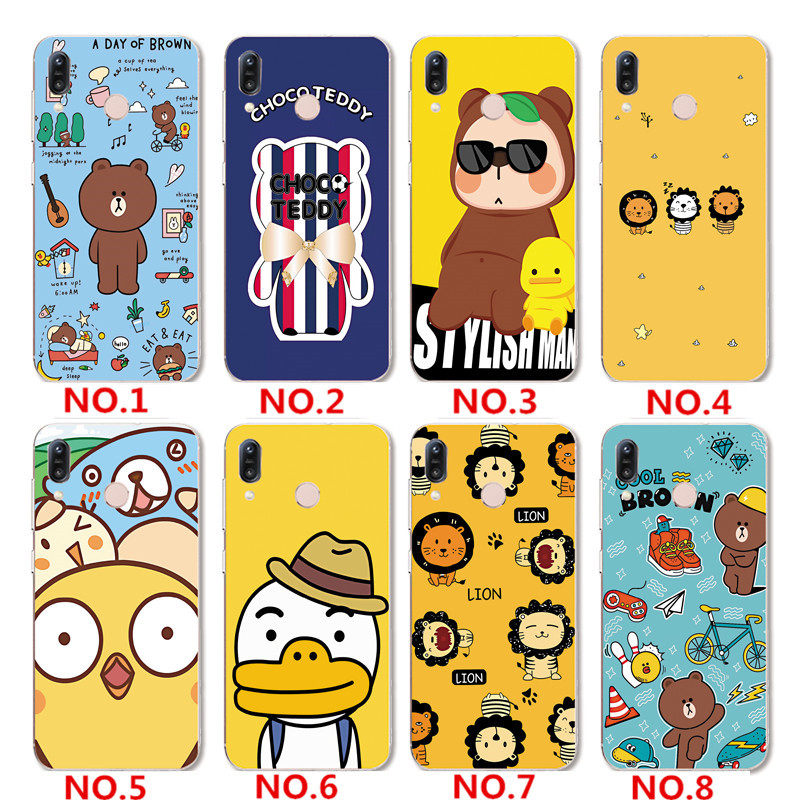 Huawei Nova 3 3i/Honor 8X MAX/Honor Play 10 Lite /9X Pro Y9S INS Cute Cartoon Little yellow duck Soft Silicone TPU Phone Casing Lovely Brown bear Graffiti Case Back Cover