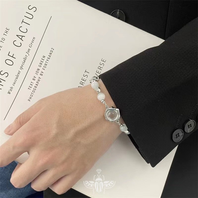 Vòng Tay Đá Opal Ánh Sáng Đơn Giản Thời Trang Phong Cách hip hop Cổ Điển Sang Trọng Cho Nam Và Nữ