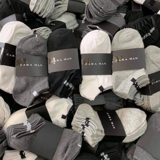 Lố 10 Đôi Vớ Tất n Cổ Ngắn Thời Trang Nam Nữ Cao Cấp Zara man