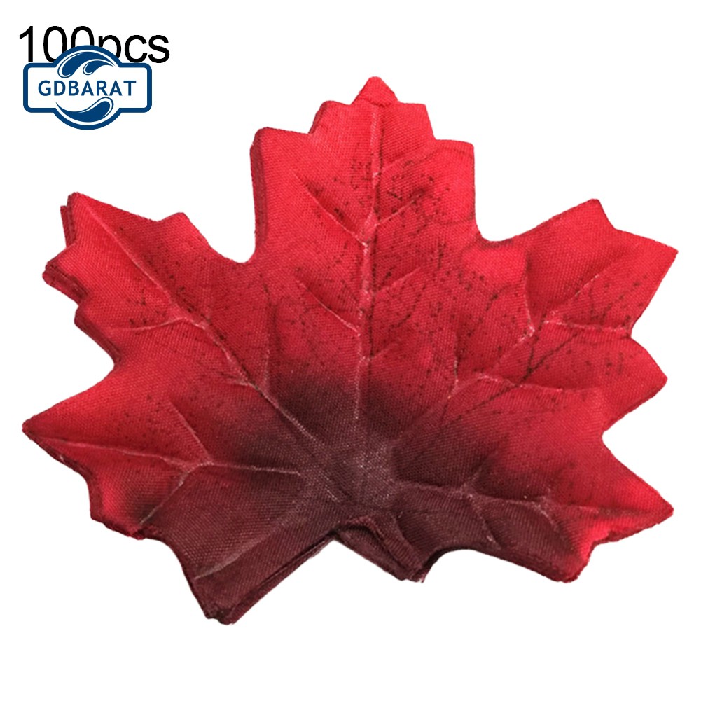GD 50/100Pcs Fadeless Autumn Maple Leaf Wall Artificial