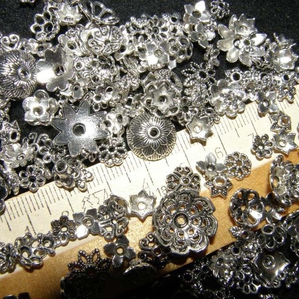 Bộ 150 Hạt Màu Sắc Bạc Tây Tạng Dùng Làm Trang Sức DIY