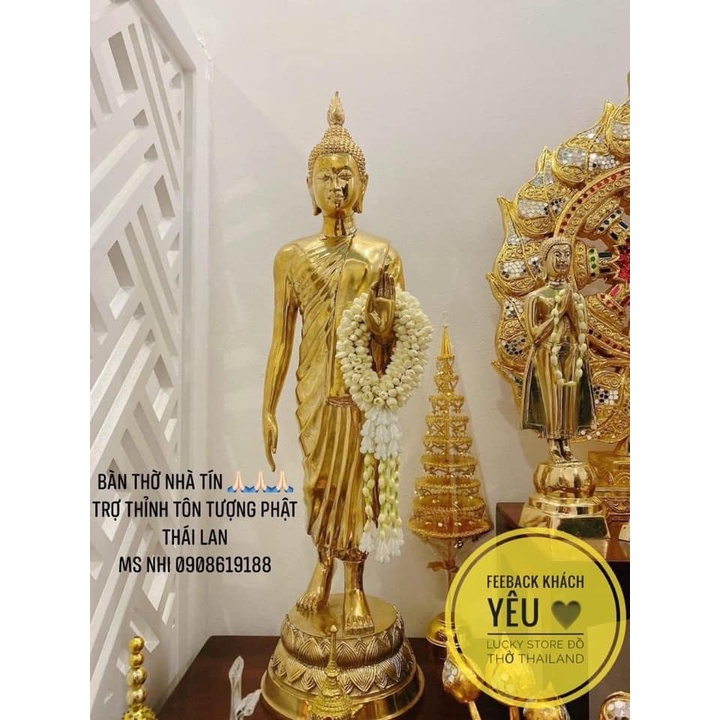 ĐỒ THỜ THÁI LAN CẶP LỘNG THỜ 9 TẦNG VÀNG BẠC GIÁ 1 CẶP