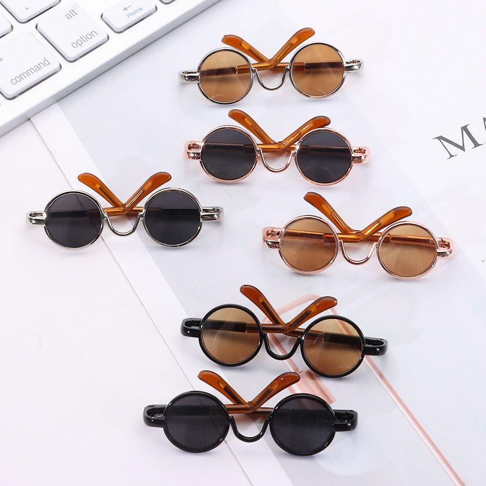 Mắt Kính Gọng Tròn Phối Lông Xù Nhỏ Xinh Thời Trang Cho Búp Bê