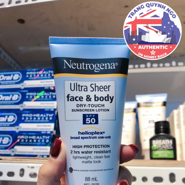 KEM CHỐNG NẮNG NEUTROGENA ULTRA SHEER FACE & BODY SPF 50 TUÝP 88ML