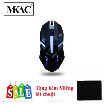 Chuột chơi game có dây và đèn led đổi màu + Tặng kèm Miếng lót chuột