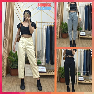 Quần bò baggy nữ cạp cao tôn dáng, quần jean baggy nữ lưng cao Sunrise Fashion S522