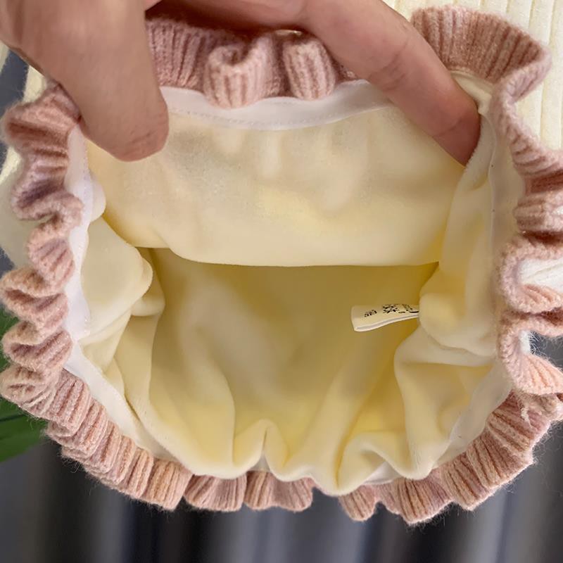 ❤Áo sweater Dệt Kim Tay Dài Cổ Cao Thời Trang Mùa Đông Cho Bé Gái