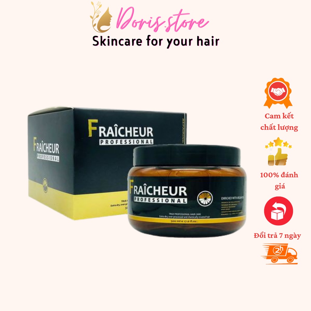 FRAICHEUR- Kem ủ tóc phục hồi chuyên sâu siều mềm mượt, tái tạo cấu trúc tóc hương nước hoa 500ml chính hãng