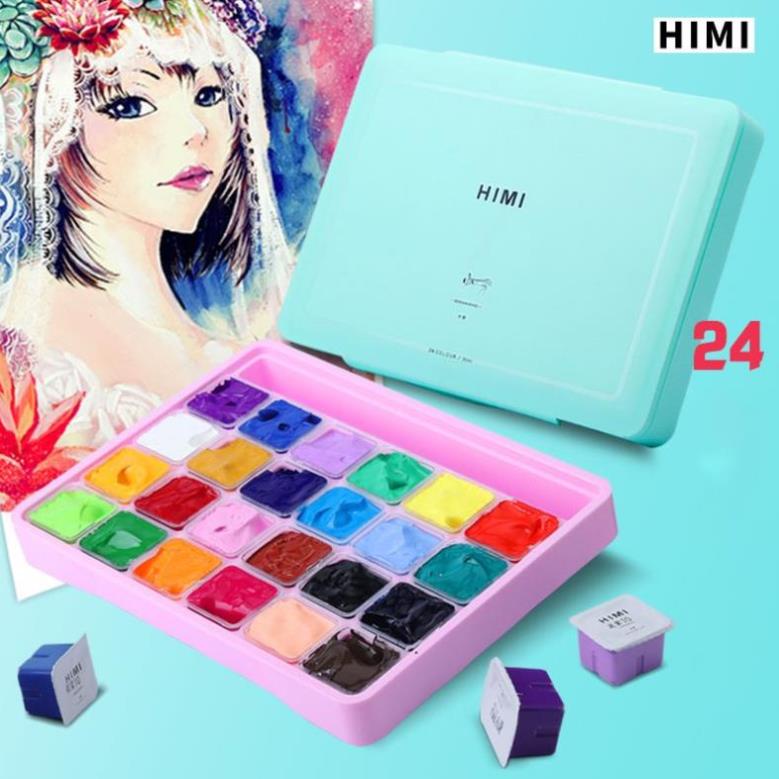 Màu Nước HiMi Thạch, Bộ 18/24 Màu - Chuyenmythuat68