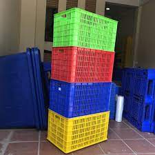 Sóng nhựa chở hàng xe máy, rổ nhựa 5 bánh xe kt 780x500x430mm