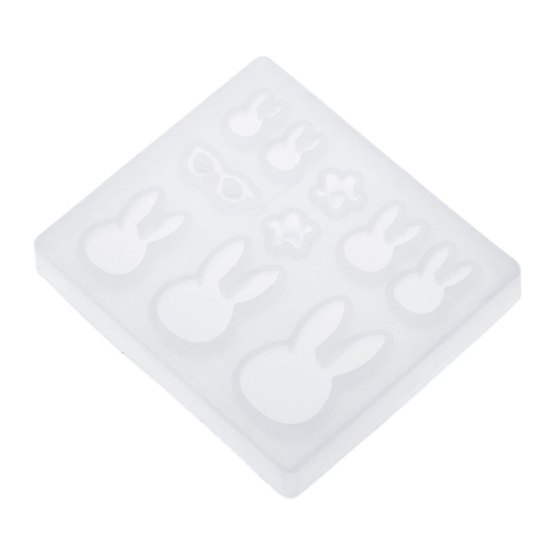 Khuôn Silicone Làm Mặt Dây Chuyền Hình Đầu Mèo / Thỏ Đáng Yêu