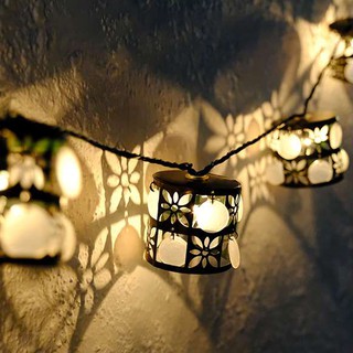 Dây đèn led trang trí decor đẹp mẫu lồng hoa