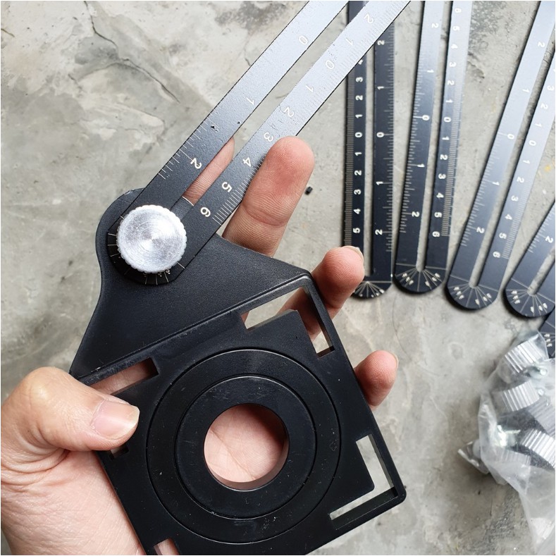 Thước Đo Đa Góc - Thước Đo 6 Góc Gấp Lỗ Định Vị Đa Năng Bằng Hợp Kim Nhôm