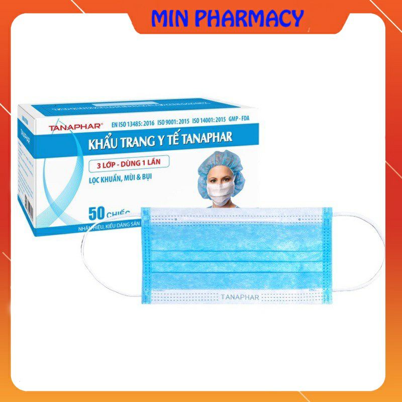 Khẩu Trang Y Tế TANAPHAR 3 lớp (Hộp 50 chiếc) giá bình ổn mùa dịch