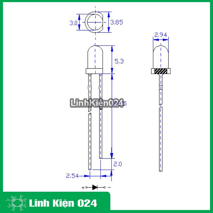 Led phát hồng ngoại 940nm đường kính bóng led 3mm - 5mm