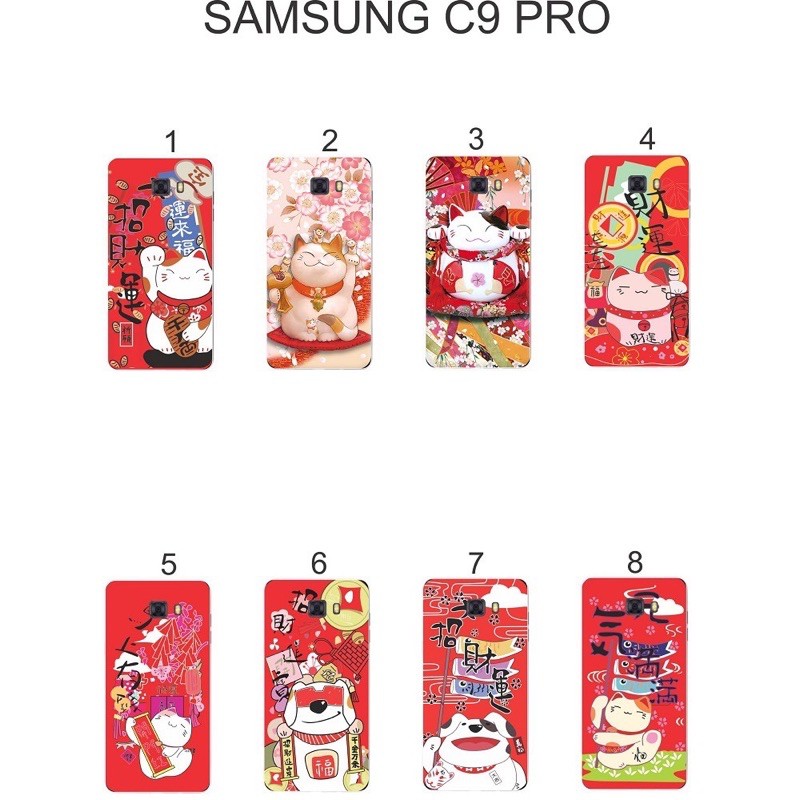 Ốp lưng galaxy c9 pro dẻo in hình 3d và ốp giả da