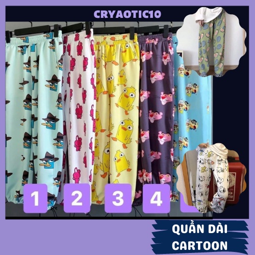 Quần dài hoạt hình cartoon Perry Seasame hoa cúc pant unisex